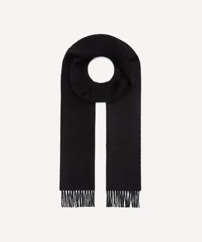 Johnstons Of Elgin Mens Plain Cashmere Scarf In Black