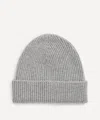 Johnstons Of Elgin Mens Ribbed Cashmere Beanie In Gray