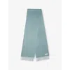 Johnstons Of Elgin Mens Seascape Fringed Cashmere Scarf In Blue