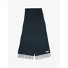 Johnstons Of Elgin Mens Storm Lofty Twill Cashmere Scarf In Gray