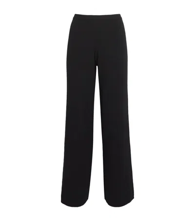 Johnstons Of Elgin Merino Wide-leg Trousers In Black