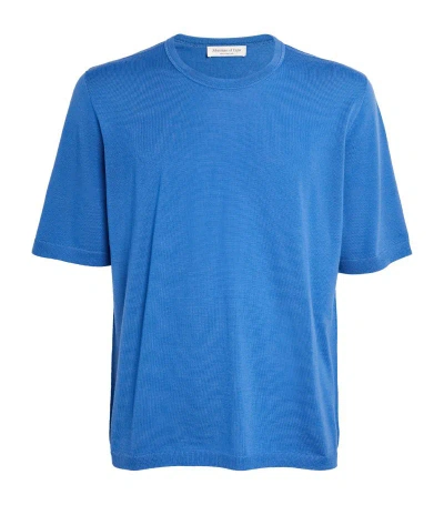 Johnstons Of Elgin Merino Wool T-shirt In Blue