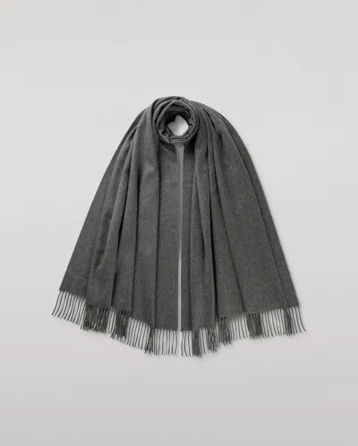 Johnstons Of Elgin Mid Grey Cashmere Stole In Gray