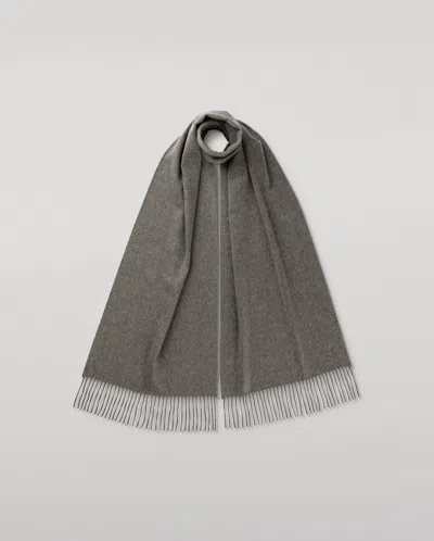 Johnstons Of Elgin Mid Grey Wide Cashmere Scarf In Gray