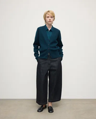 Johnstons Of Elgin Milano Stitch Bottle Green Cashmere Cardigan