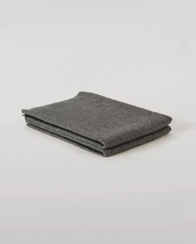 Johnstons Of Elgin Mountain Twill Black & White Cashmere Throw