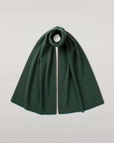 Johnstons Of Elgin Mountain Twill Green Cashmere Scarf In Blue