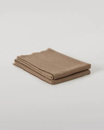 Johnstons Of Elgin Mountain Twill Natural Cashmere Throw