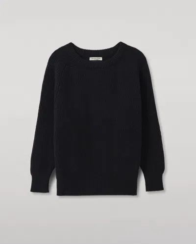 Johnstons Of Elgin Norah Ribbed Blue Donegal Cashmere Jumper In Grey