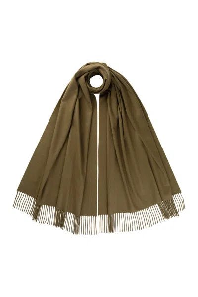 Johnstons Of Elgin Olive Green Cashmere Stole