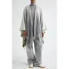 Johnstons Of Elgin Ombré Fringe Trim Cashmere Cape In Gray