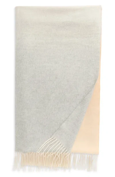 Johnstons Of Elgin Ombré Wool & Cashmere Throw Blanket In Camel/silver