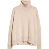 Johnstons Of Elgin Oversize Cashmere Turtleneck Sweater In Oatmeal