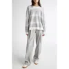 Johnstons Of Elgin Oversize Stripe Cashmere Sweater In Luna Colourway