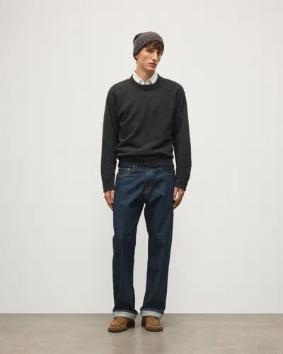 Johnstons Of Elgin Paxton Dark Grey Brushed Cashmere- In Gray