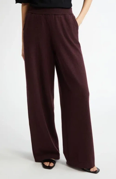 Johnstons Of Elgin Performance High Waist Cashmere Sweater Pants In Rosewood