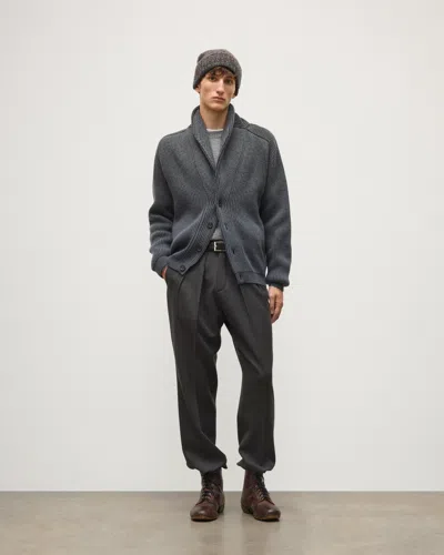 Johnstons Of Elgin Pioneer Grey Shawl Collar Cashmere Cardigan