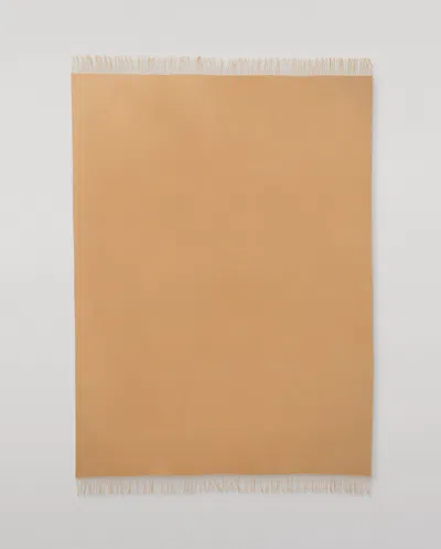 Johnstons Of Elgin Plain Camel Cashmere Throw In Brown