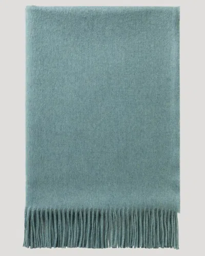 Johnstons Of Elgin Plain Cashmere Throw In Seascape In Green