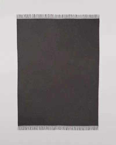 Johnstons Of Elgin Plain Dark Grey Cashmere Throw In Gray
