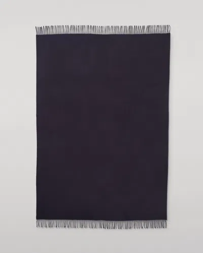 Johnstons Of Elgin Plain Dark Navy Cashmere Throw In Blue