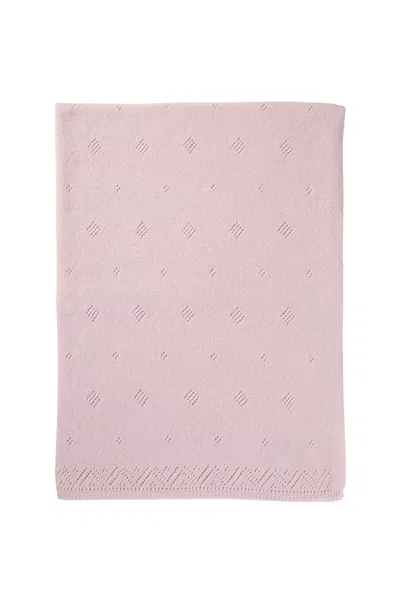 Johnstons Of Elgin Pointelle Pink Cashmere Baby Blanket