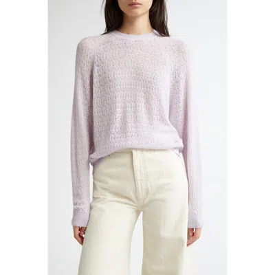 Johnstons Of Elgin Pointelle Superfine Cashmere & Silk Sweater In Lavender