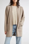 Johnstons Of Elgin Relaxed Fit Belted Donegal Cashmere Cardigan In Neutral
