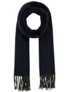 Johnstons Of Elgin Contrast Reversible Scarf-tu Nd  Male In Blue