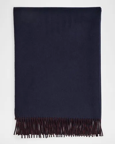 Johnstons Of Elgin Reversible Cashmere Stole In Blue
