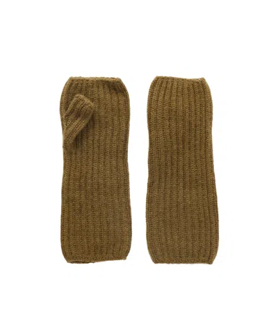 Johnstons Of Elgin Ribbed Cashmere Gloves In Yellow