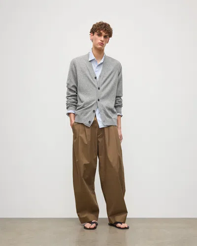 Johnstons Of Elgin Rory Grey Classic Cashmere Cardigan In Gray