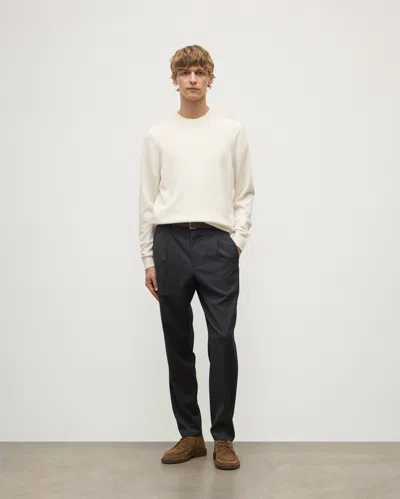 Johnstons Of Elgin Rory White Classic Cashmere Crew Jumper In Neutral