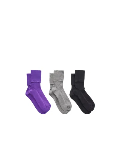 Johnstons Of Elgin Set Of Three Ribbed Cashmere-blend Socks In Multi