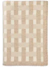 Johnstons Of Elgin Stitched Basketweave Throw In Ru7443 - Oatmeal White