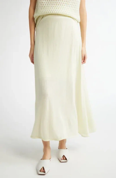 Johnstons Of Elgin Superfine Cashmere & Silk Jersey Skirt In Lemon
