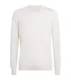 Johnstons Of Elgin Superfine Cashmere Crew-neck Sweater In White