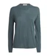 Johnstons Of Elgin Superfine Cashmere Long-sleeve T-shirt In Blue