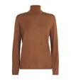 Johnstons Of Elgin Superfine Cashmere Rollneck Sweater In Brown