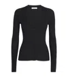 Johnstons Of Elgin Superfine Cashmere V-neck Cardigan In Black