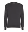 Johnstons Of Elgin Superfine Cashmere V-neck Sweater In Grey