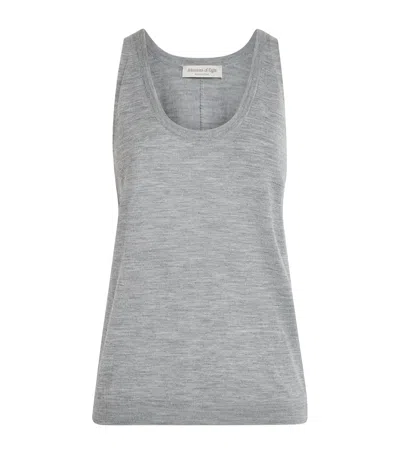 Johnstons Of Elgin Superfine Merino Wool Greer Tank Top In Grey