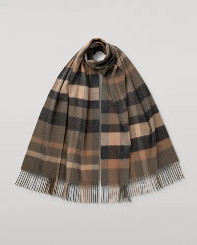 Johnstons Of Elgin Tantallon Brown Cashmere Scarf