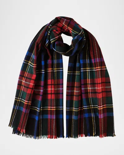 Johnstons Of Elgin Tartan Cashmere Scarf In Red