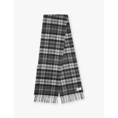 Johnstons Of Elgin Tartan Fringed Cashmere Scarf In Multi