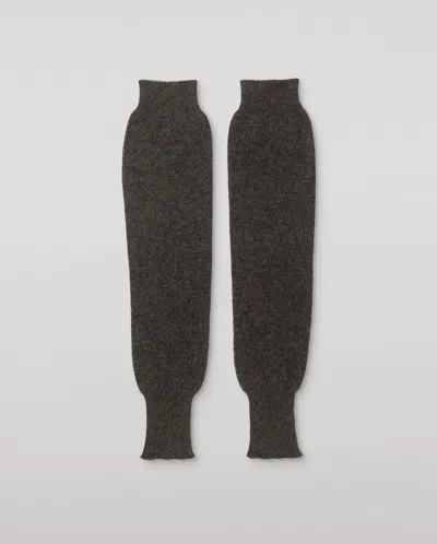 Johnstons Of Elgin Texa Dark Grey Brushed Cashmere-silk Legwarmers