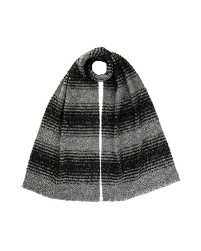 Johnstons Of Elgin Textural Ombré Charcoal Scarf In Multi