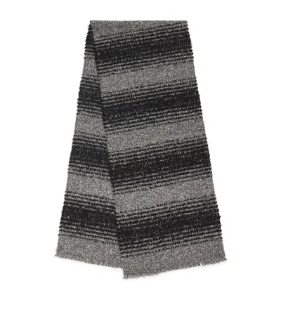 Johnstons Of Elgin Textural Ombré Scarf In Grey