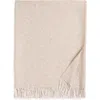 Johnstons Of Elgin Textured Fringed Wool Herringbone Throw Blanket In Natural