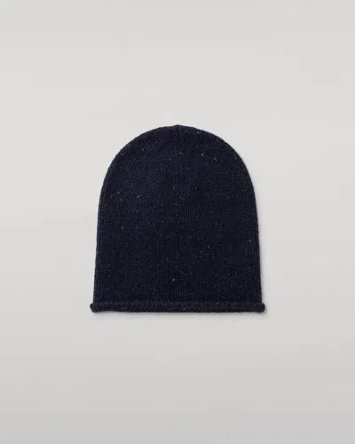 Johnstons Of Elgin Tiree Blue Cashmere Beanie In Pattern